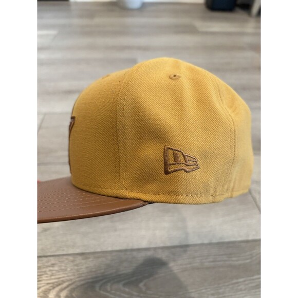 Dallas Cowboys NFL New Era 59Fifty Tan/Brown leather bill Cap Hat Size 7 1/4 - Picture 2 of 6